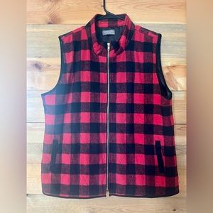 NWOT Sweet Lovely by Jen Buffalo plaid vest red and black 2XL